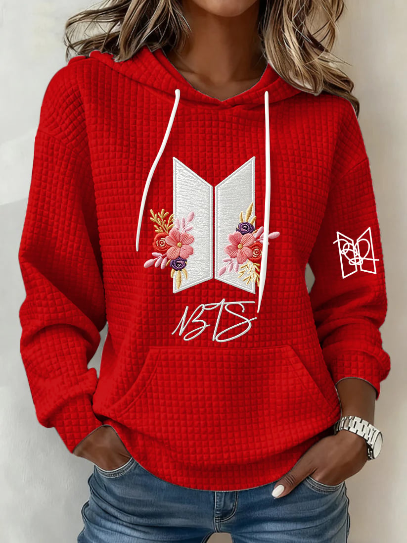 Women's Retro Leisure Print Hoodie