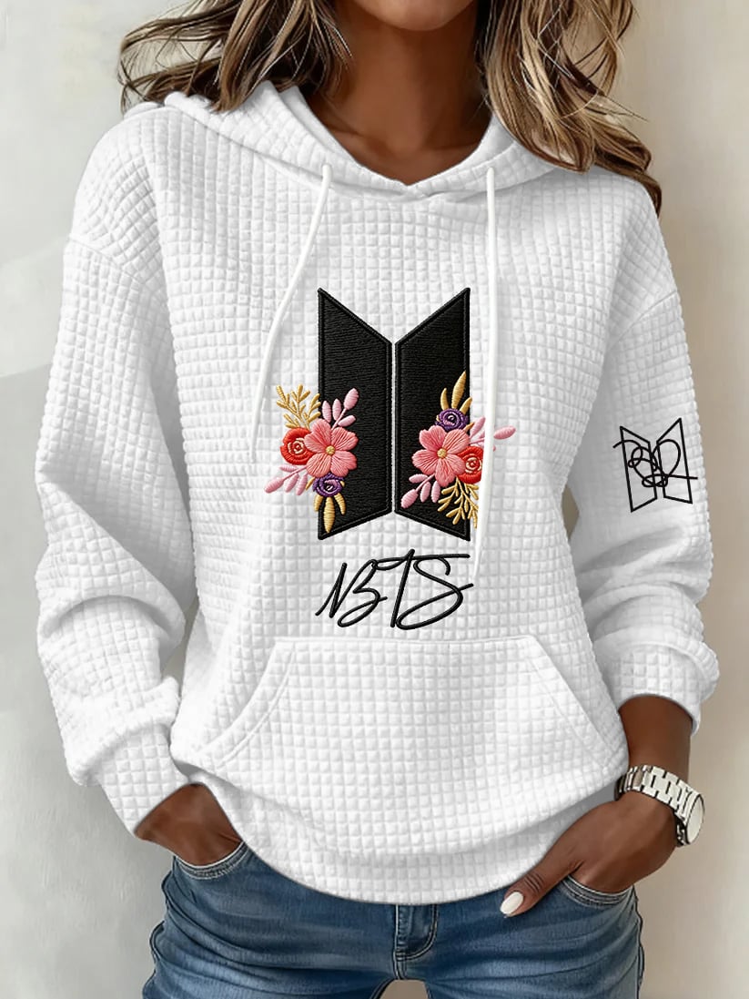 Women's Retro Leisure Print Hoodie