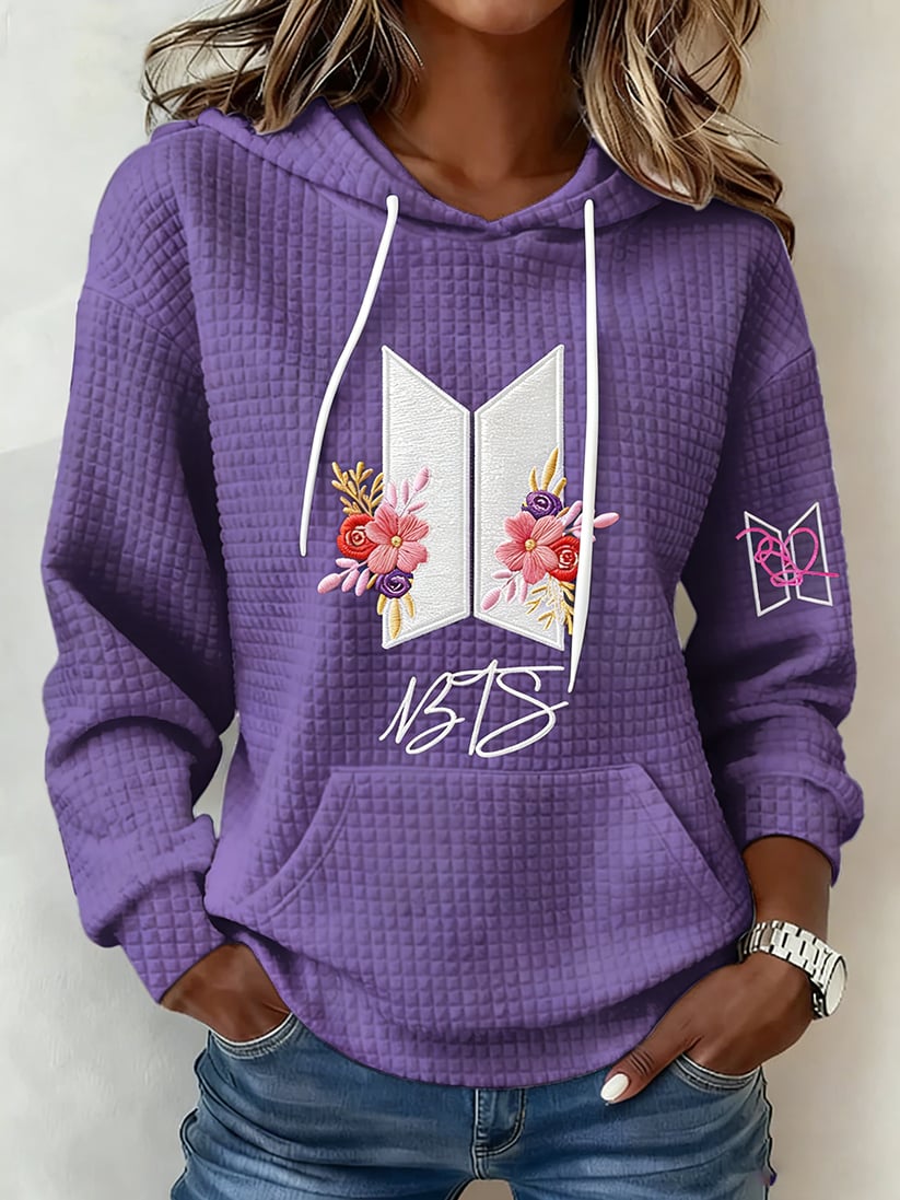 Women's Retro Leisure Print Hoodie