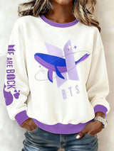 🔥Buy 3 Get 15% Off🔥Women's BTS lovers Printed Regular Sweatshirt