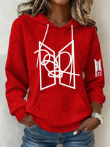 Women's Retro Leisure  Print Hoodie